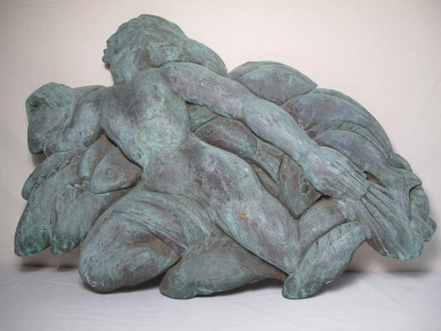 Heavy bronze wall plaque with