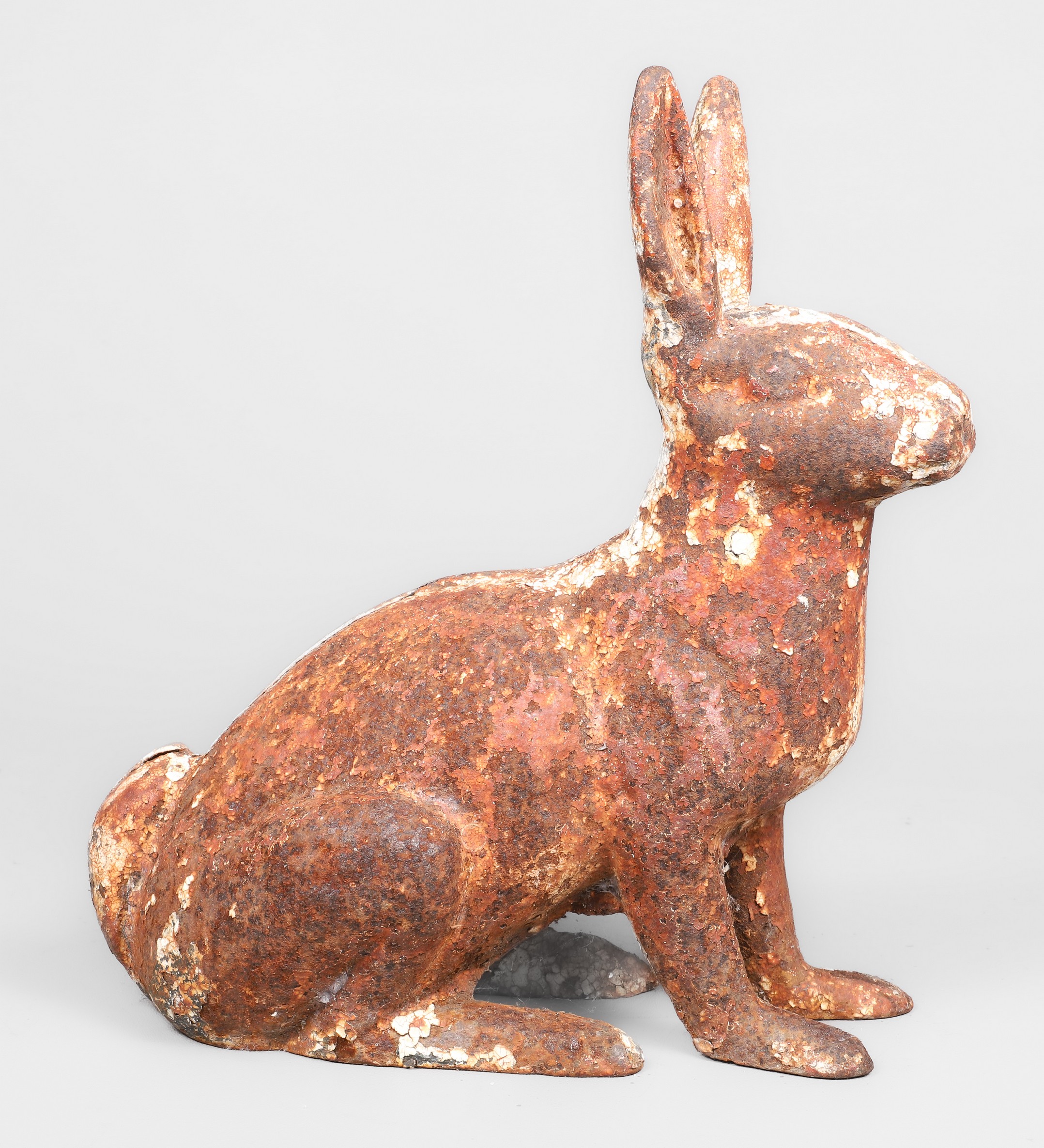 Heavy cast iron seated rabbit