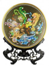 HEAVY CHINESE CLOISONNE FOO LI