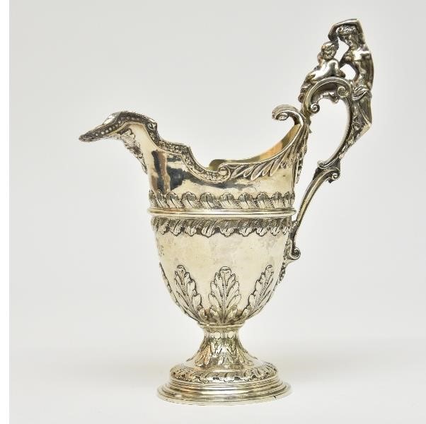 Heavy English silver pitcher, circa