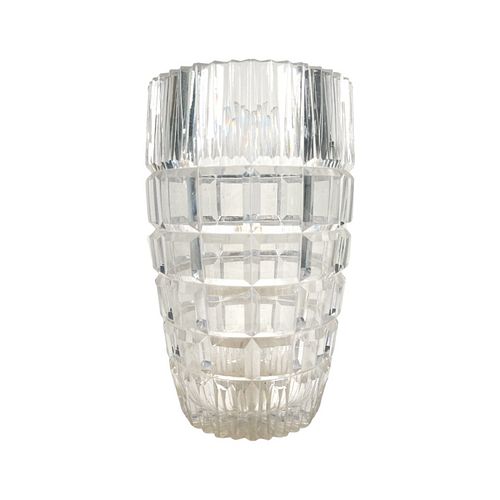 HEAVY GEOMETRIC CUT CLEAR CRYSTAL