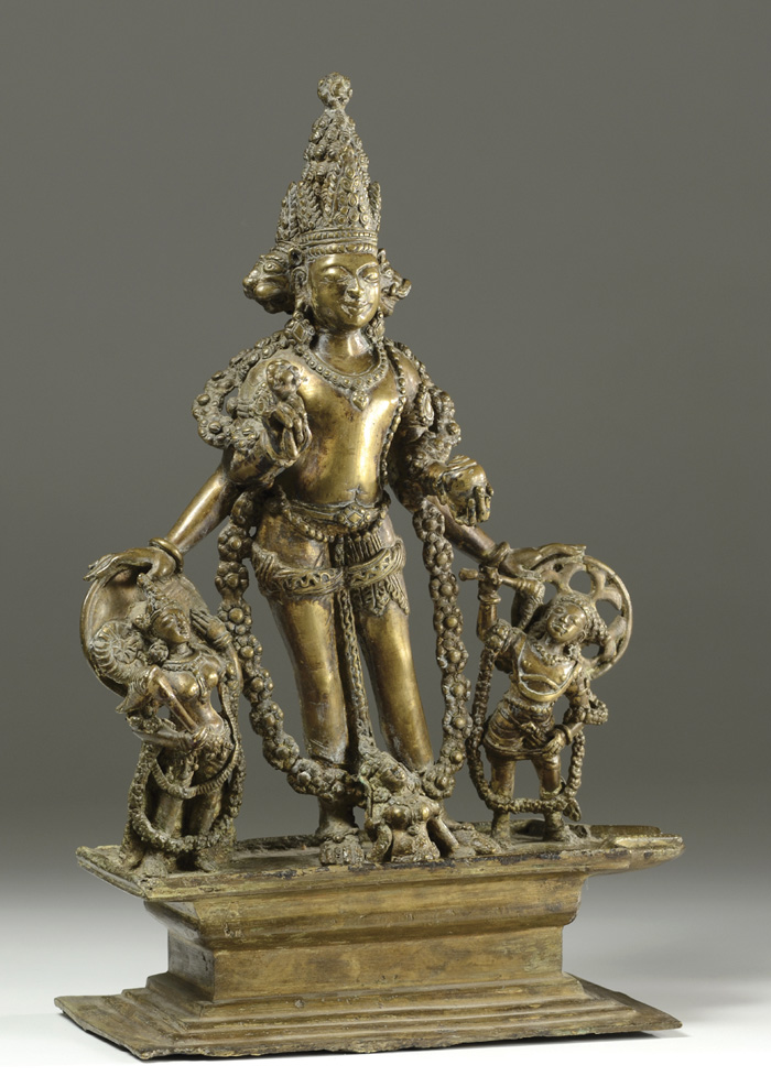 HEAVY GILT BRONZE STATUE OF A HINDU