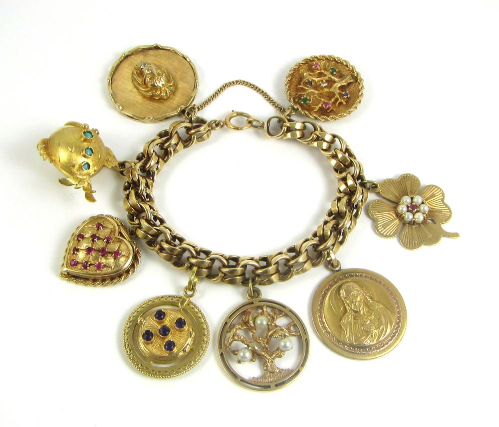 HEAVY GOLD CHARM BRACELETHEAVY GOLD