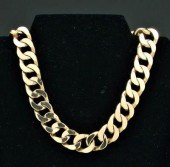 Heavy gold link necklace, poli