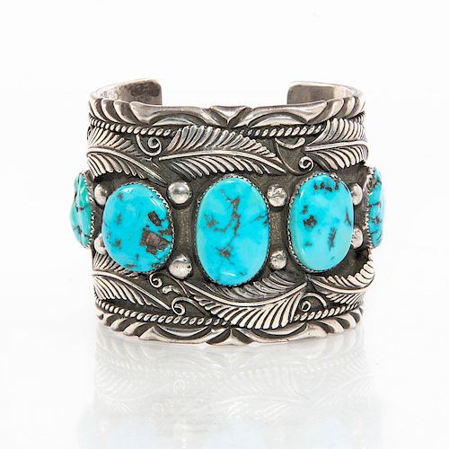 HEAVY SILVER NAVAJO TURQUOISE