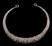 HEAVY SILVER TORQUE NECKLACE,