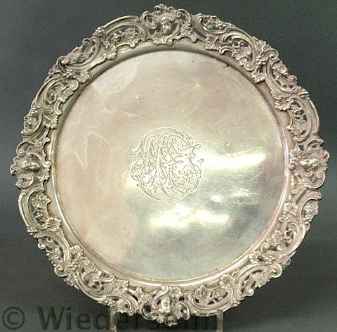 Heavy sterling silver round tray