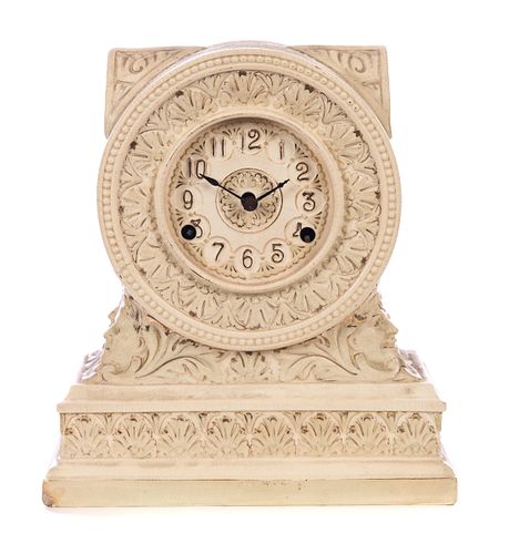 HEAVY VICTORIAN CHINA CLOCK WITH