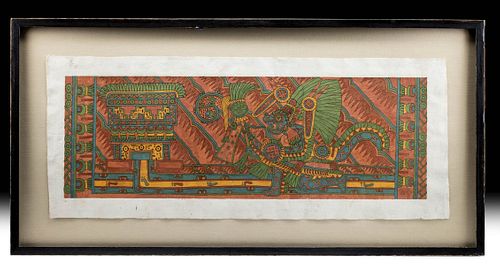 HECTOR JARA SERIGRAPH ON AMATE -