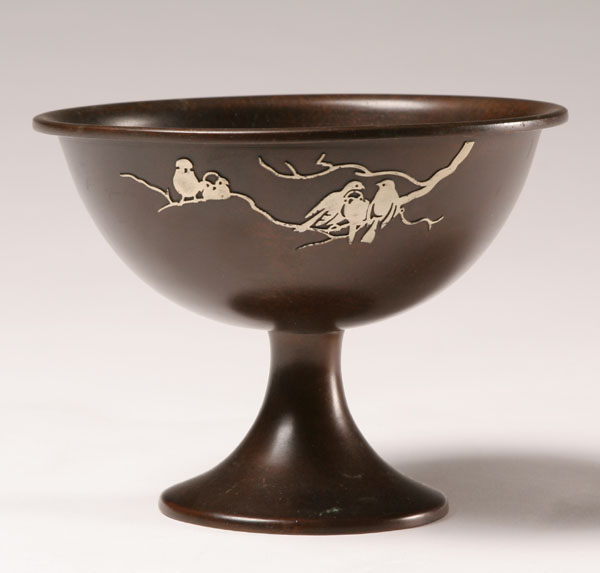 Heintz art metal bowl; bronze