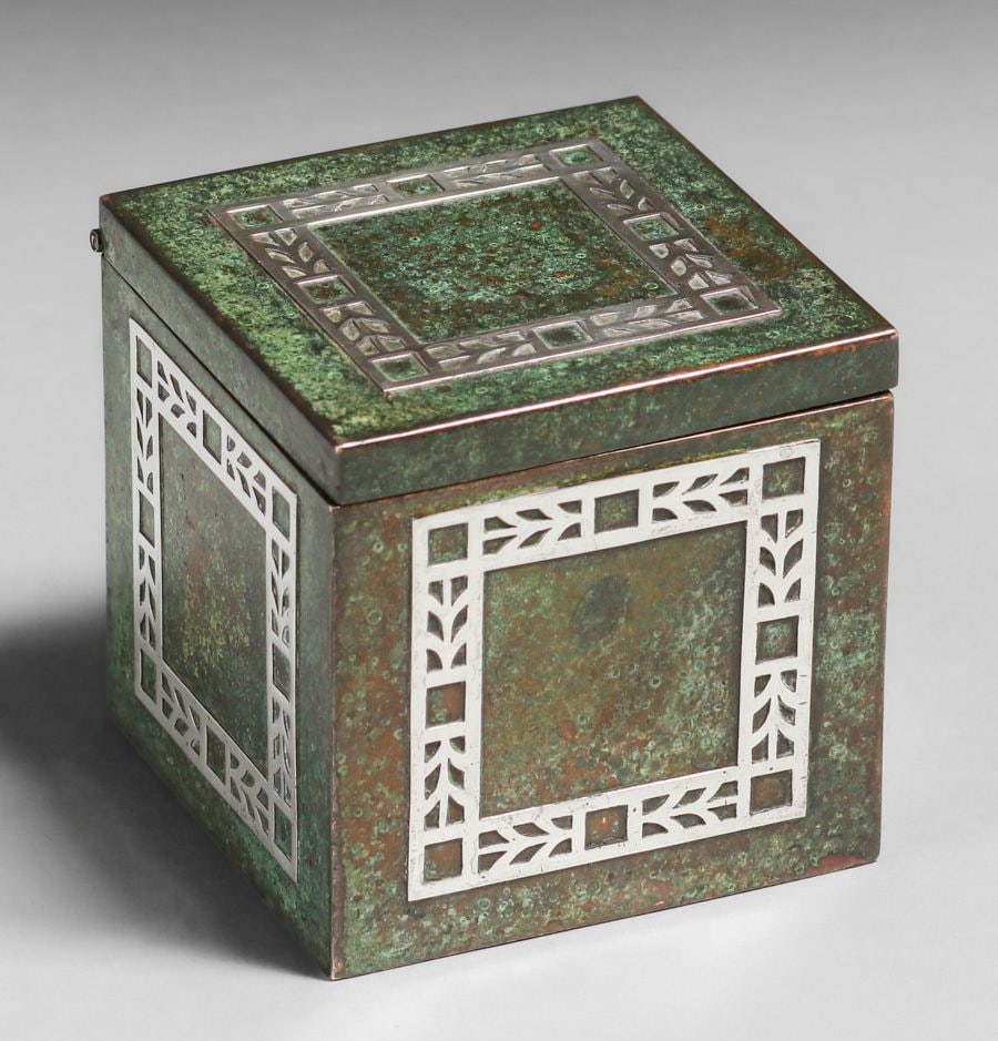 HEINTZ STERLING ON BRONZE INKWELL