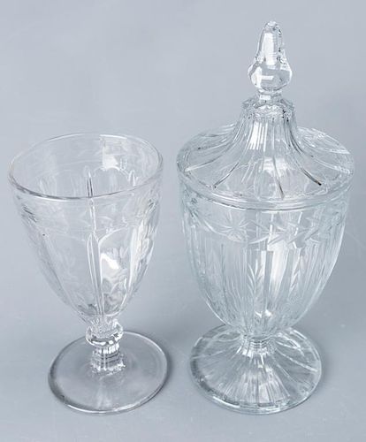 HEISEY GLASS FOOTED CELERY VASE &