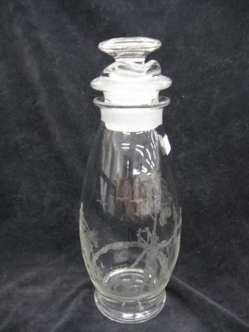 Heisey Glass ''Fox Chase'' Etched