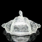 HEISEY GLASS SQUARE BUTTER DIS
