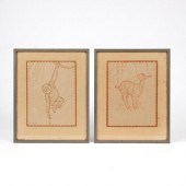 HELEN COOLIDGE PAIR OF ANIMAL