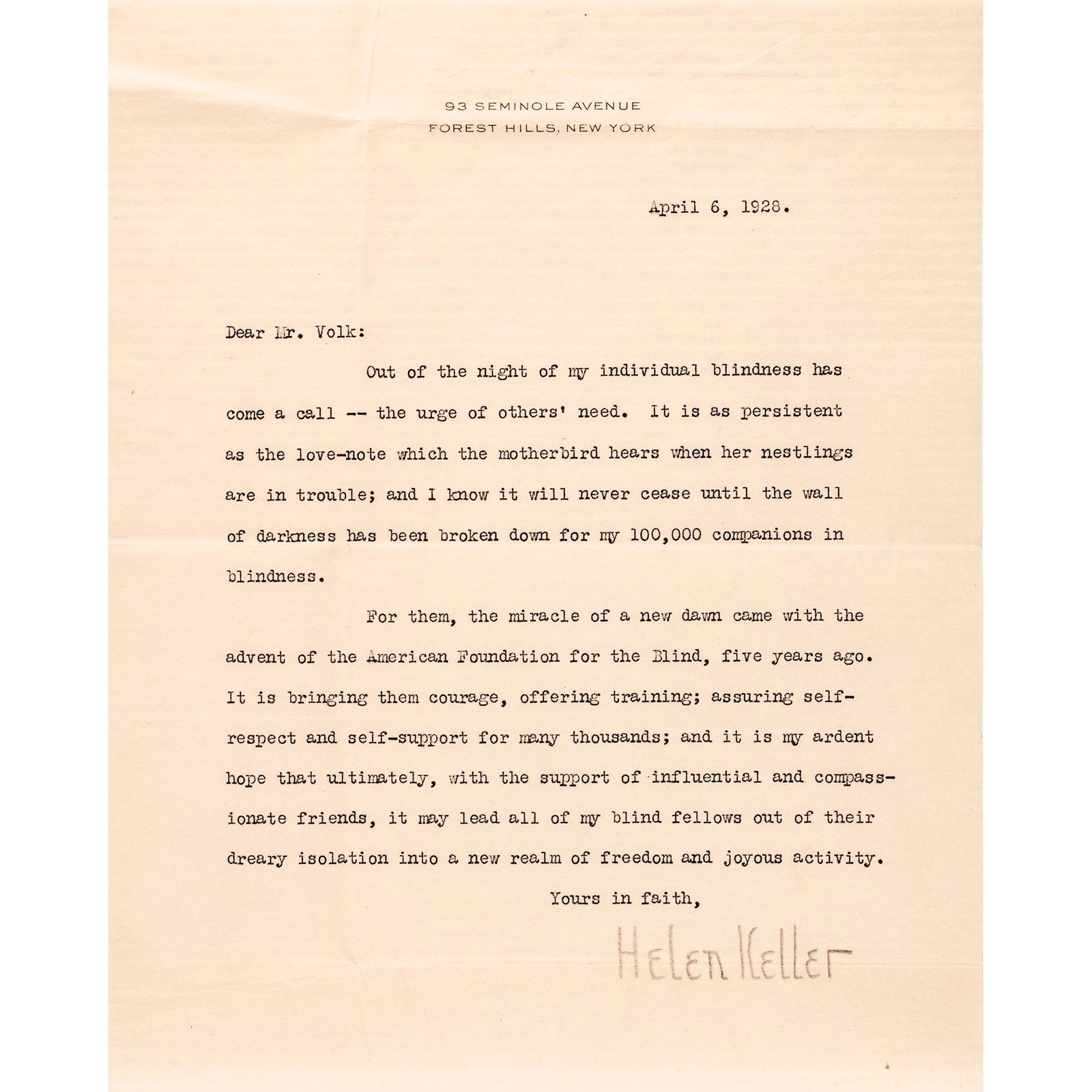 HELEN KELLER ASKS PORTRAIT