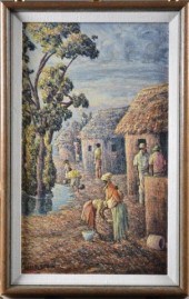 Helen Sebidi Oil Painting On B