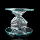 HELIX SPIRAL MODERN GLASS BASE
