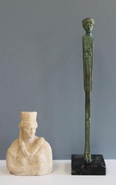 HELLENISTIC TERRACOTTA BUST &