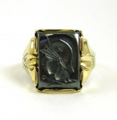 HEMATITE AND TEN KARAT GOLD RI