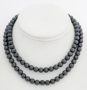 HEMATITE BEAD NECKLACE WITH SI