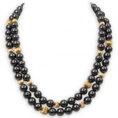 HEMATITE & GOLD BEADED NECKLAC