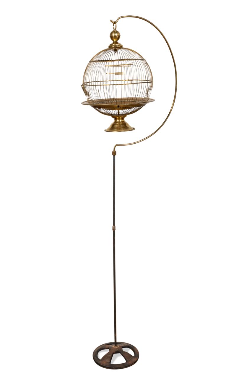 HENDRYX BRASS BIRD CAGE ON IRON