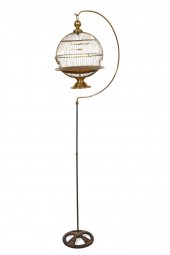 HENDRYX BRASS BIRD CAGE ON IRO