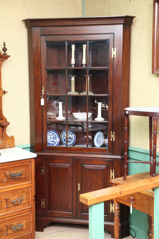 HENKEL-HARRIS CORNER CUPBOARD.