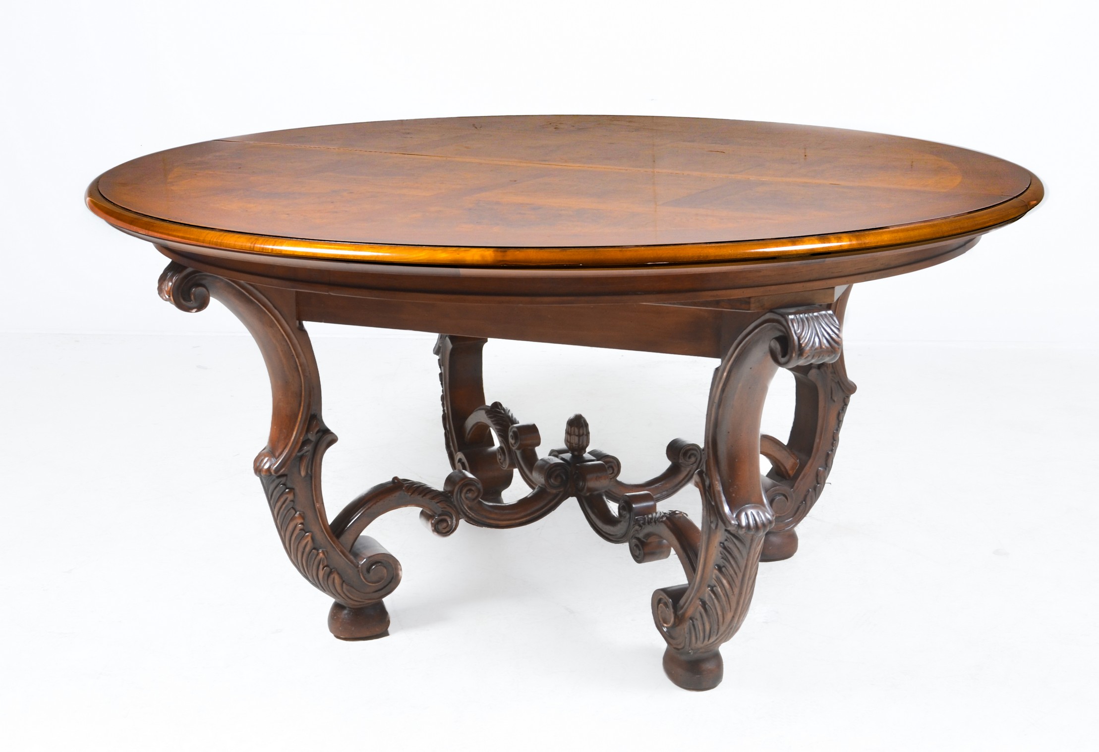 Henredon burled walnut banded