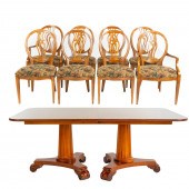 HENREDON DINING TABLE & EIGHT