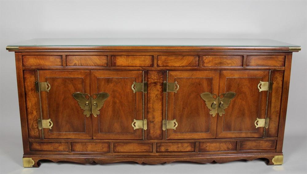 HENREDON ELMWOOD BRASS-MOUNTED