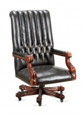 HENREDON TUFTED LEATHER EXECUT