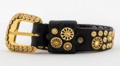 HENRI BENDEL BLACK BELT W/GOLD