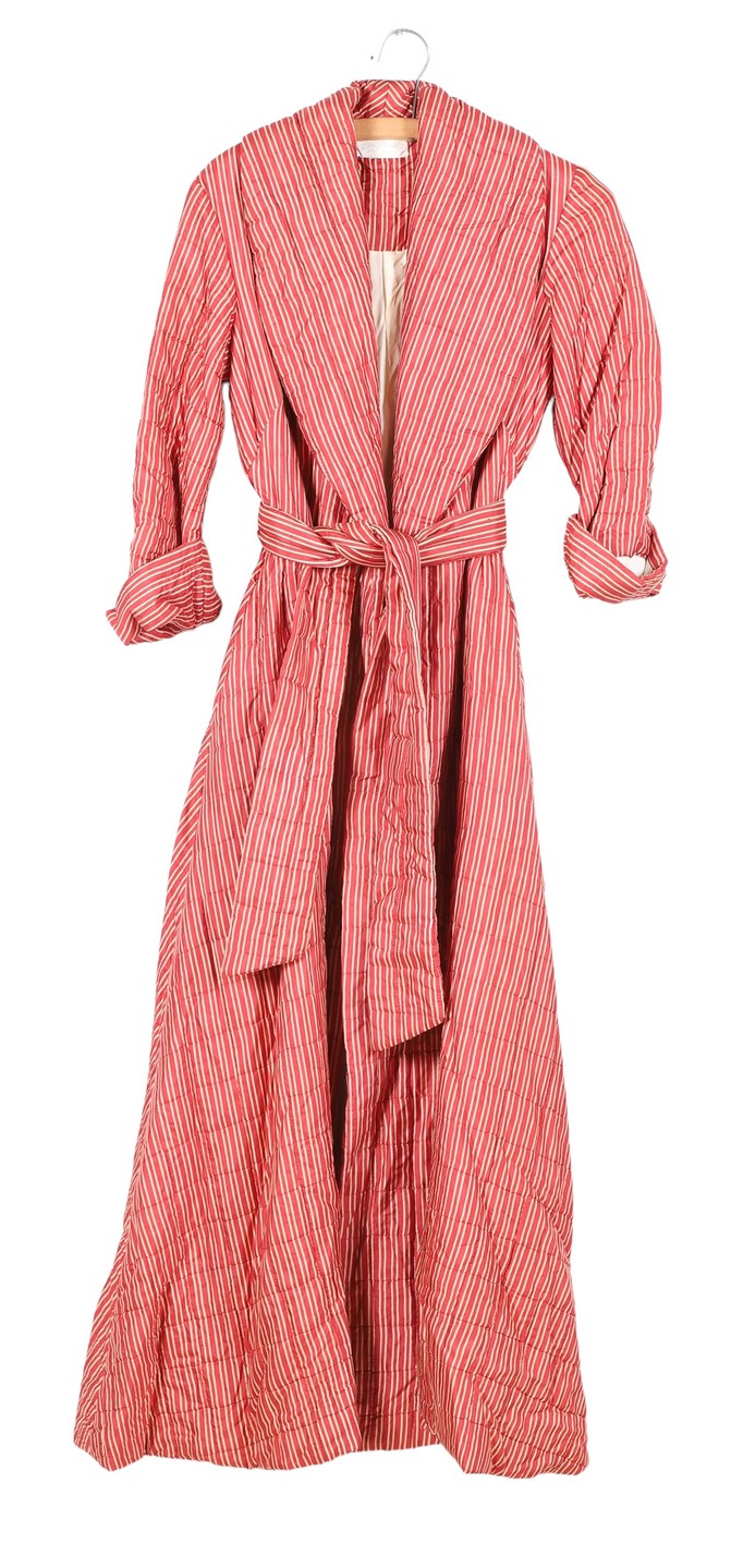 Henri Bendel quilted silk robe