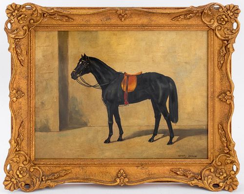 HENRI BRAUN EQUESTRIAN OIL PAINTING