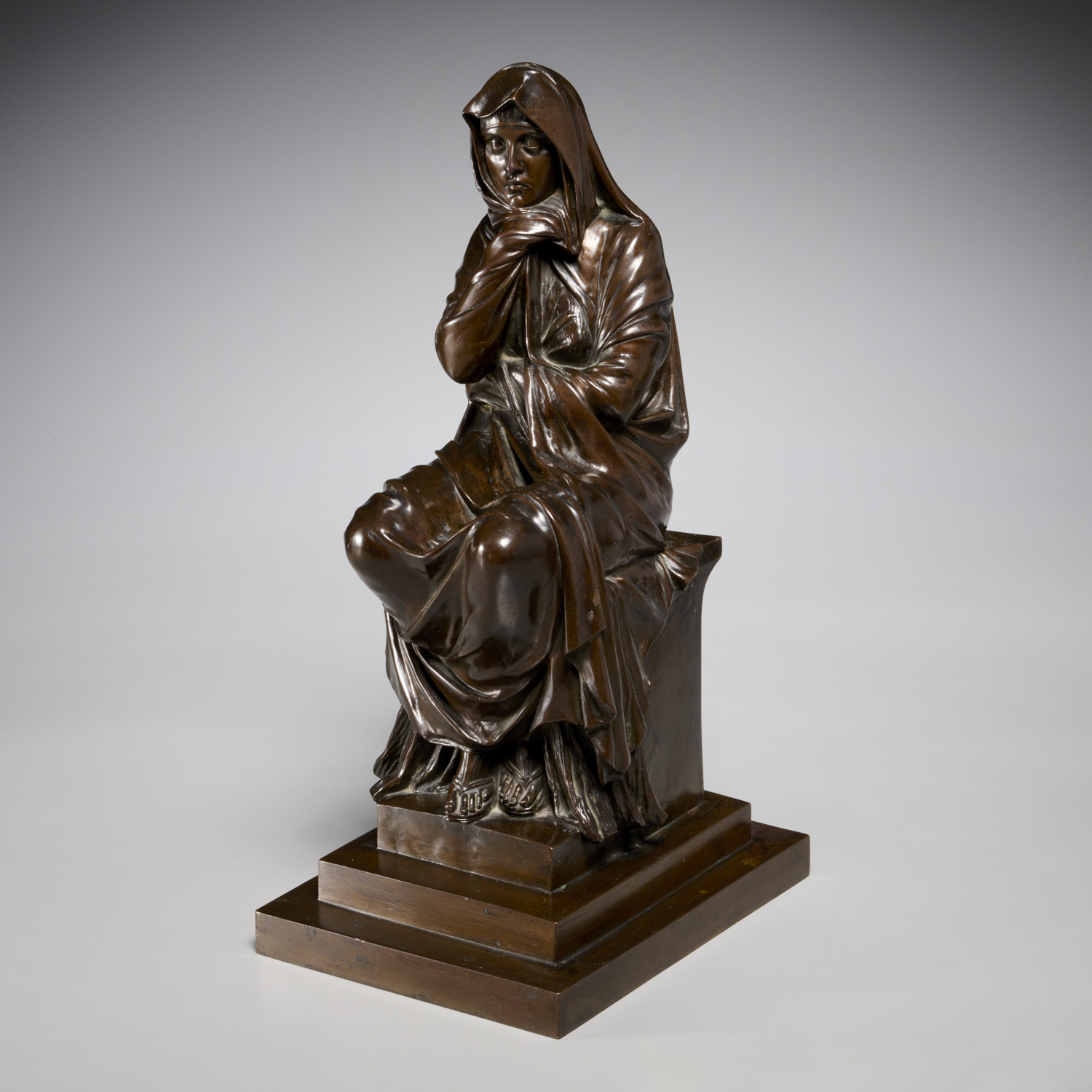 HENRI BRUN, PATINATED BRONZE,