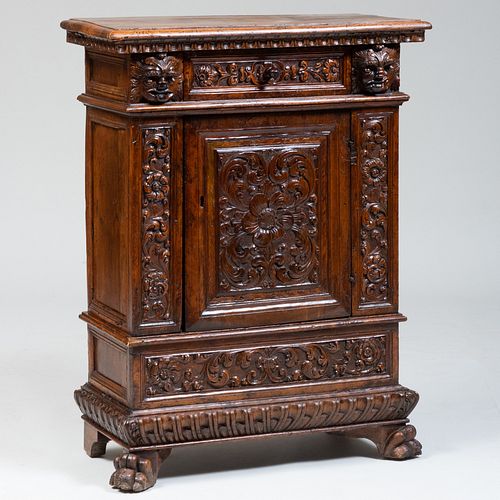 HENRI II STYLE CARVED WALNUT SIDE