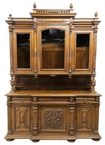 HENRI II STYLE CARVED WALNUT BUFFET