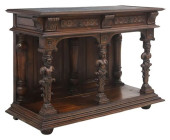 HENRI II STYLE MARBLE-TOP CARV