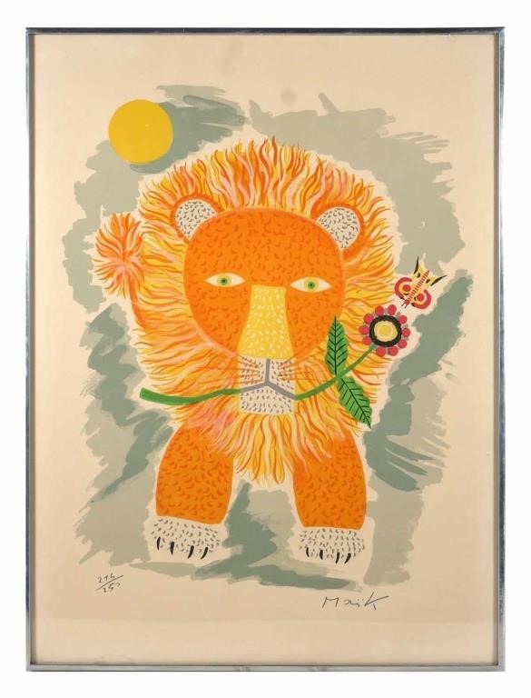 HENRI MAIK LION LITHOGRAPH