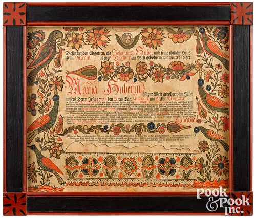 HENRICH DULHEUER, FRAKTUR BIRTH