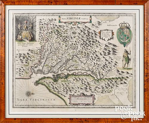 HENRICUS HONDIUS COLOR ENGRAVED MAP