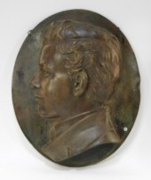 HENRY BAERER BRONZE RELIEF PLA
