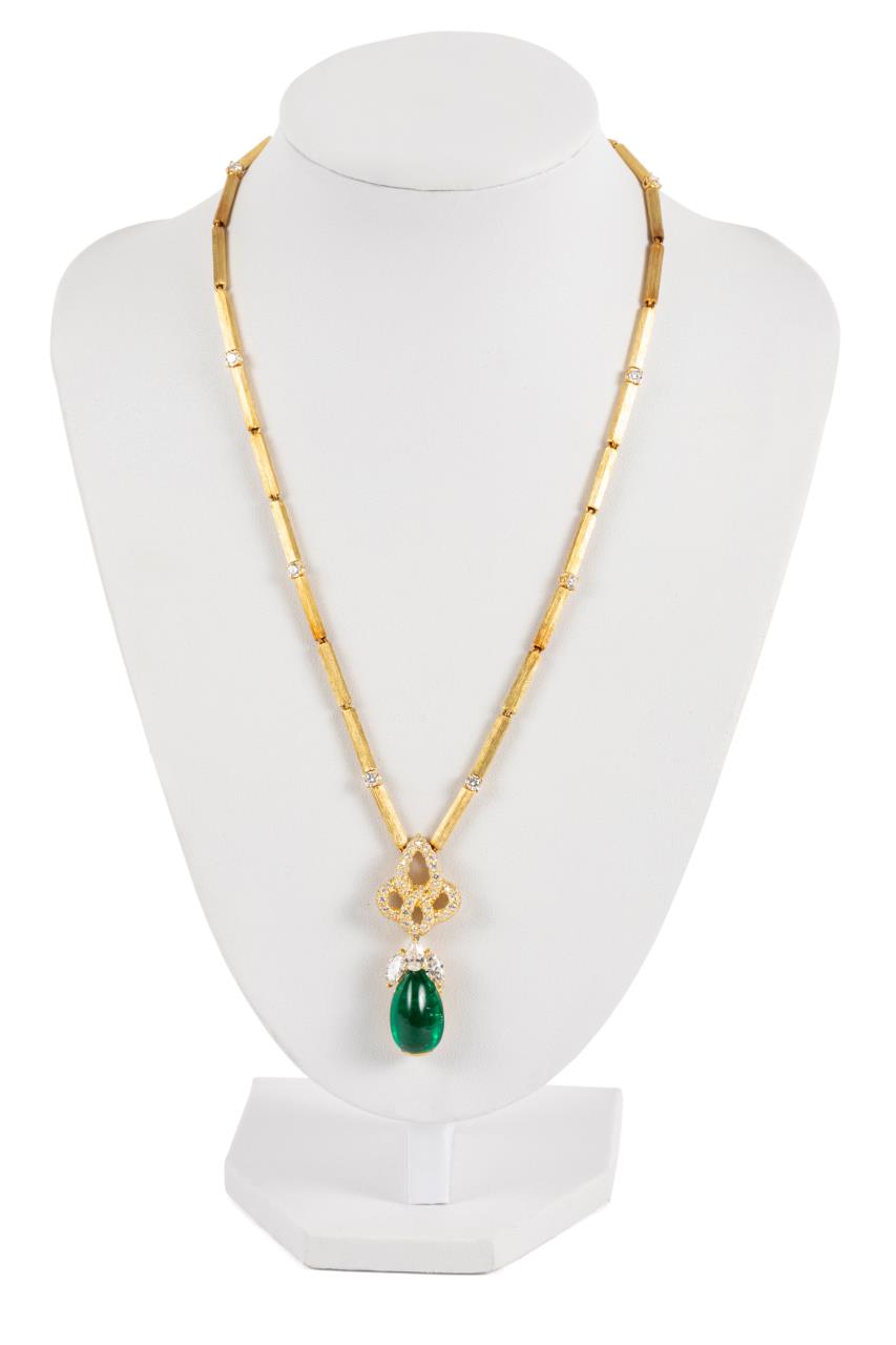 HENRY DUNAY 18K YG, EMERALD &