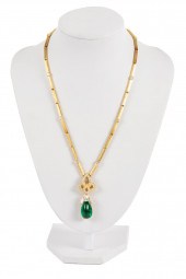 HENRY DUNAY 18K YG, EMERALD &