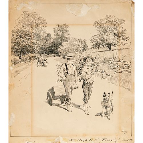 HENRY FRANCOIS FARNY, PEN AND INK