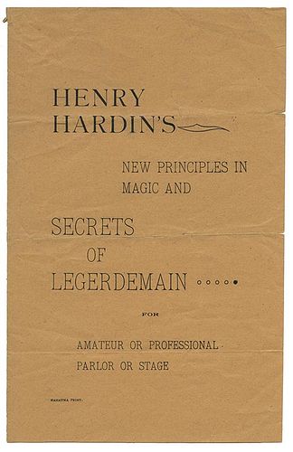 HENRY HARDIN’S NEW PRINCIPLES IN