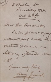 HENRY JAMES AUTOGRAPH LETTER,