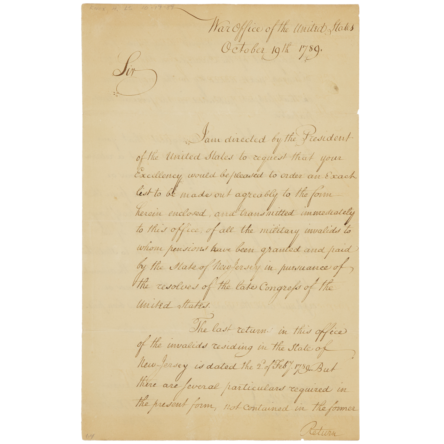 HENRY KNOX (ATTRIB.), AUTOGRAPH